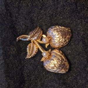 Vintage Signed Brooks Strawberry Pin